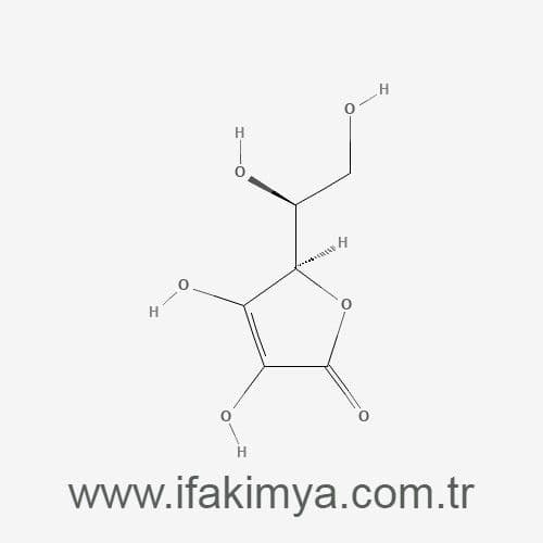 Askorbik asit, C vitamini olarak bilinen, beyaz kristal formda güçlü bir antioksidan bileşiktir.
