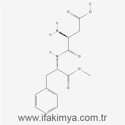 Aspartam beyaz kristal toz formunda yüksek yoğunluklu tatlandırıcı