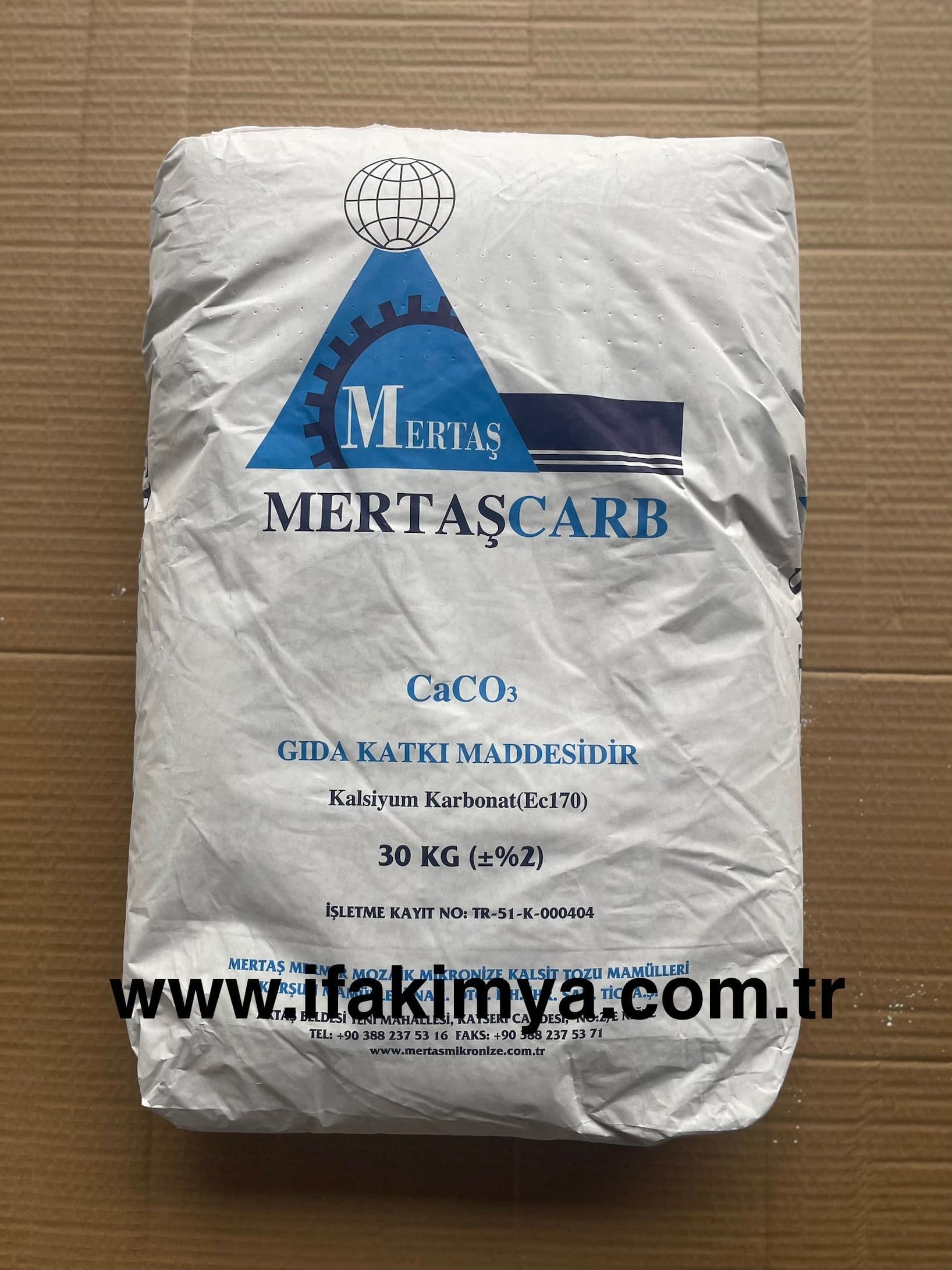 Beyaz ince toz formda kalsiyum karbonat kimyasal hammaddesi